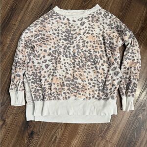 Aerie Cream and Brown Leopard Print Sweater